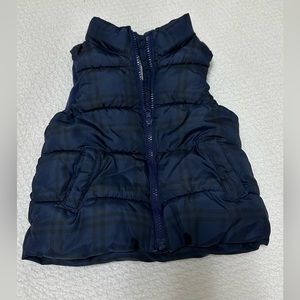 Toddler Boys 2T ** OLD NAVY FROST FREE ** Navy Blue Plaid Snow Vest